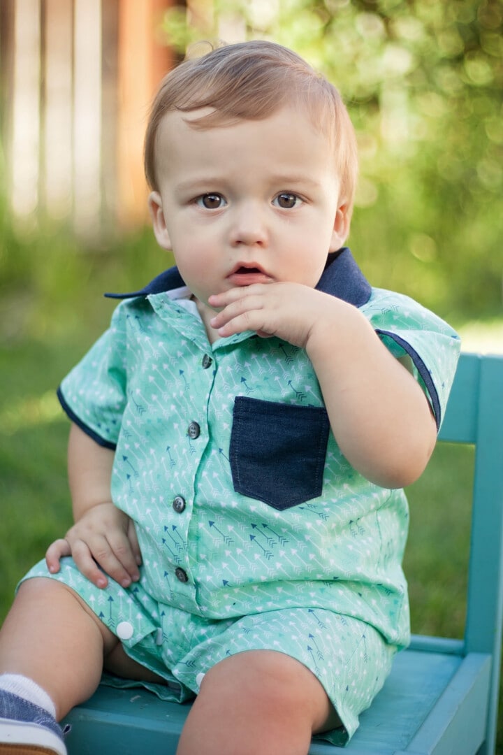 Pat-A-Cake Romper Pattern For Boys - Sweet Red Poppy