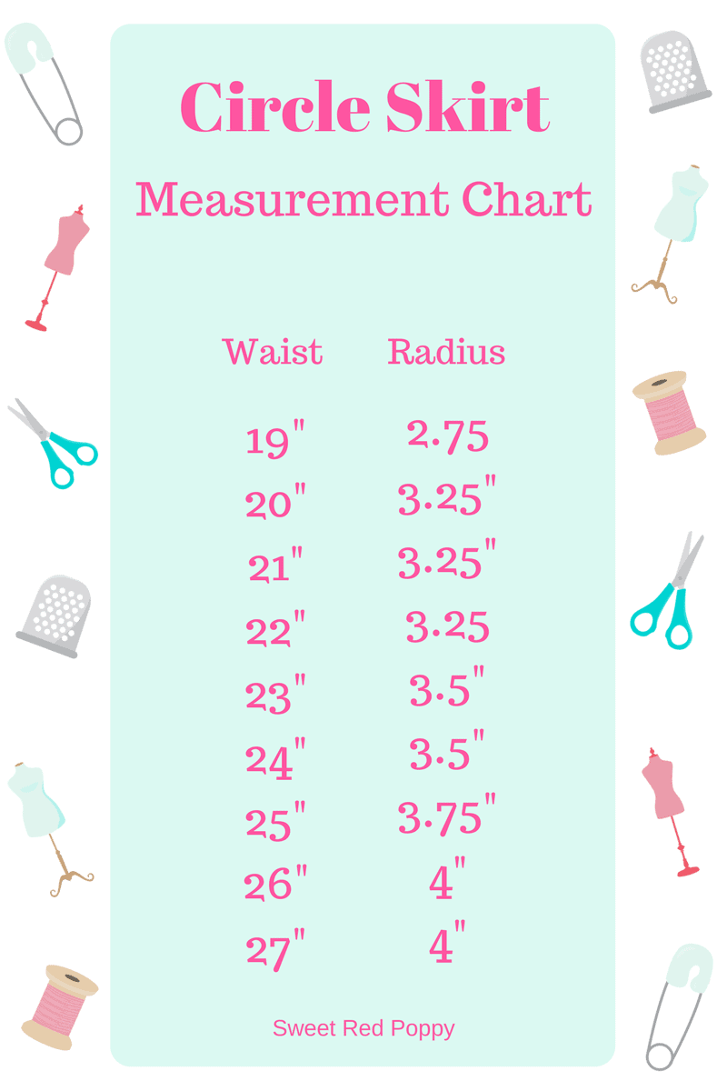 Skirt Measurement Chart For Sewing