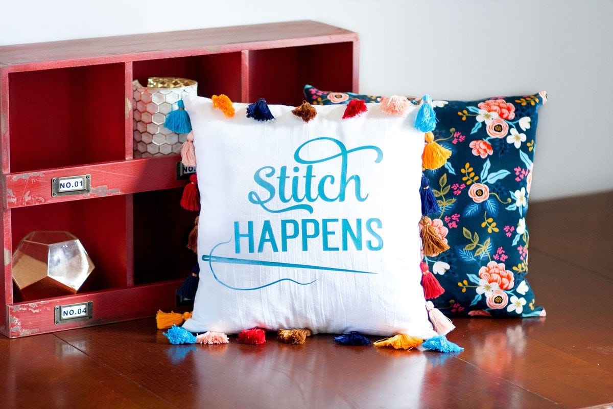 Stitch Happens DIY Tassel Pillow Cricut Sewing Blog Tour ...