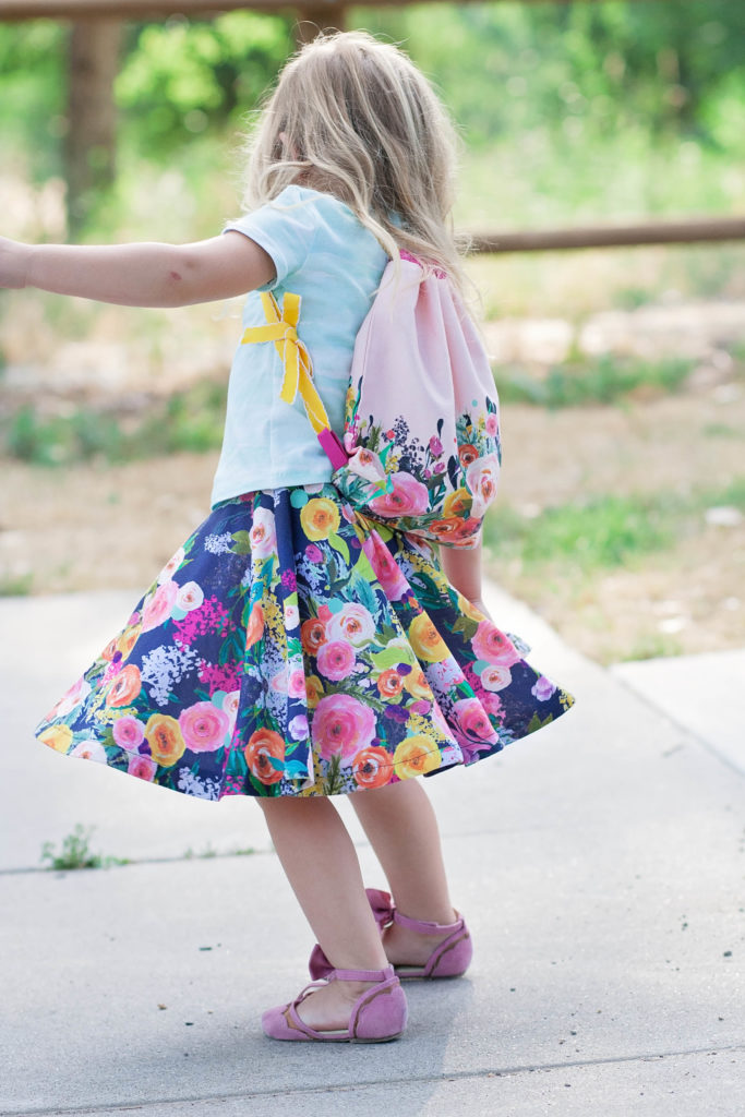 DIY Girls Drawstring Backpack Tutorial Spoonflower Fabric Custom Printin