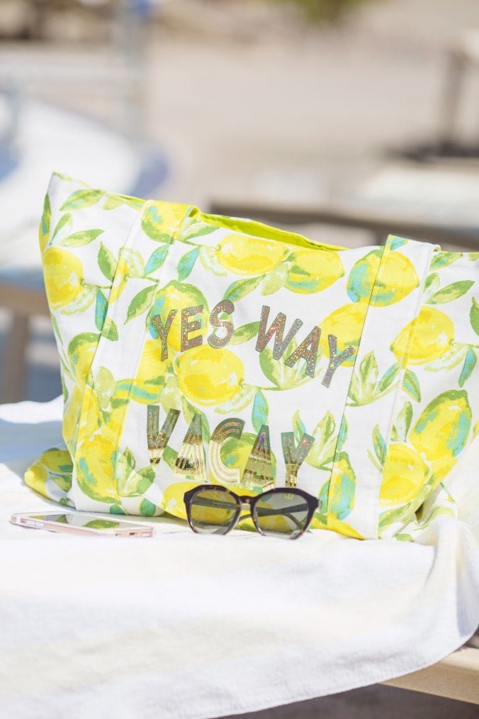 DIY HTV Iron-On Vacation Bag tutorial Lily Shine Creates