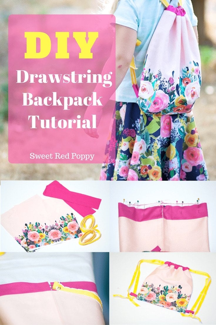 How To Sew A Drawstring Backpack - Easy Tutorial With Pictures