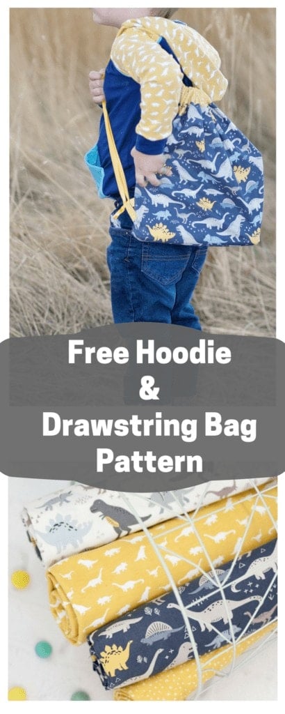 Free Hoodie Sewing Pattern and Drawstring Bag Tutorial Riley Blake Fabrics Fossil Rim