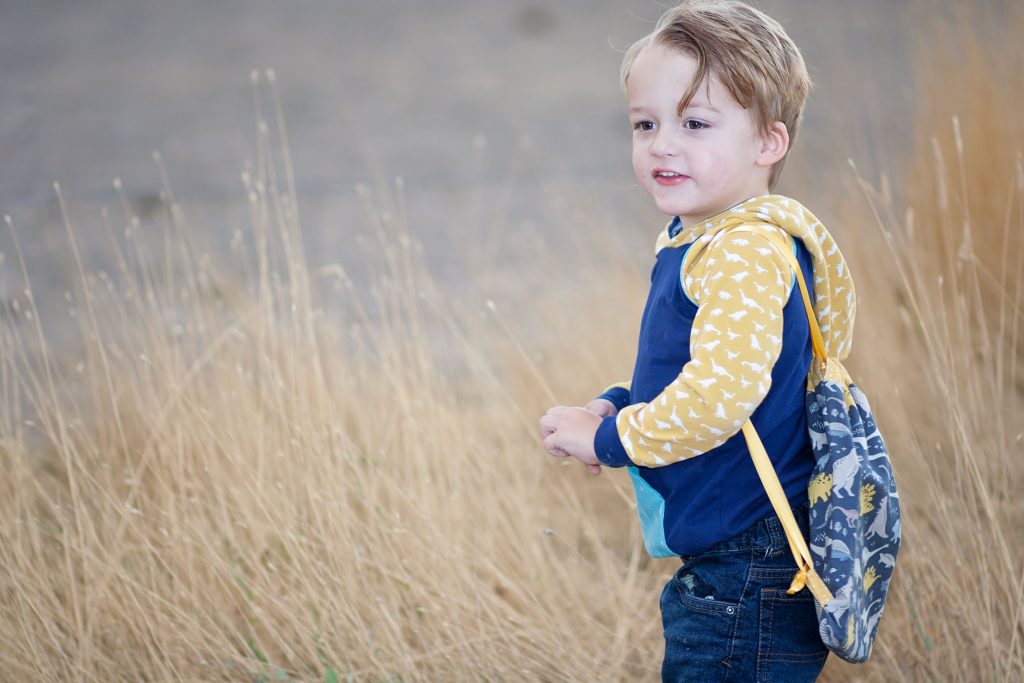 Free Hoodie Sewing Pattern and Drawstring Bag Tutorial Riley Blake Fabrics Fossil Rim