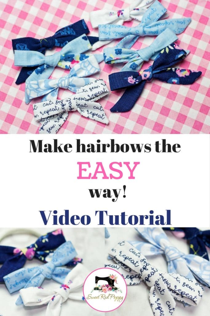 DIY Hair Bows: How To Make a Simple Hair Bow Sewing Tutorial featured by top US craft blogger, Sweet Red Poppy.