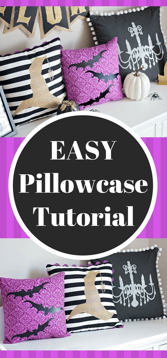 DIY Halloween Easy Pillows with Invisible Zipper Cricut Maker Tutorial Iron-On Easy Press