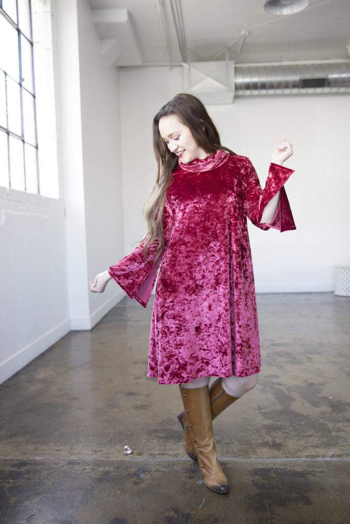Crushed Velvet Swing Dress Sewing Pattern Simplicity Patterns
