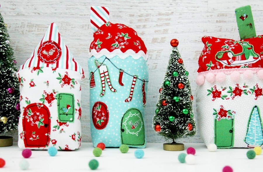 20+ Christmas Sewing Projects featured by top US craft blogger, Sweet Red Poppy: Fabric.com Holiday Village Sewing Tutorial With Pixie Noel Fabric