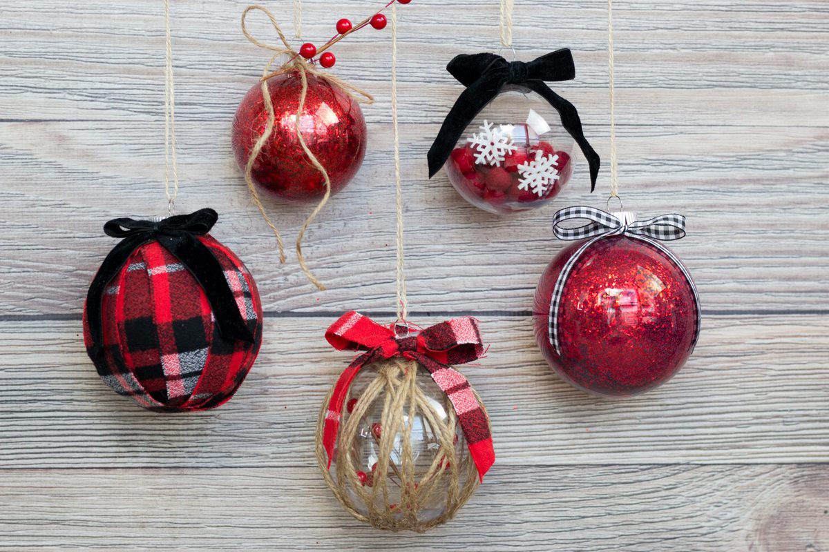 How to Decorate Clear Plastic Ornaments for Christmas, a tutorial featured by top Utah craft blogger, Sweet Red Poppy