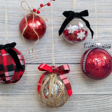 How to Decorate Clear Plastic Ornaments for Christmas, a tutorial featured by top Utah craft blogger, Sweet Red Poppy