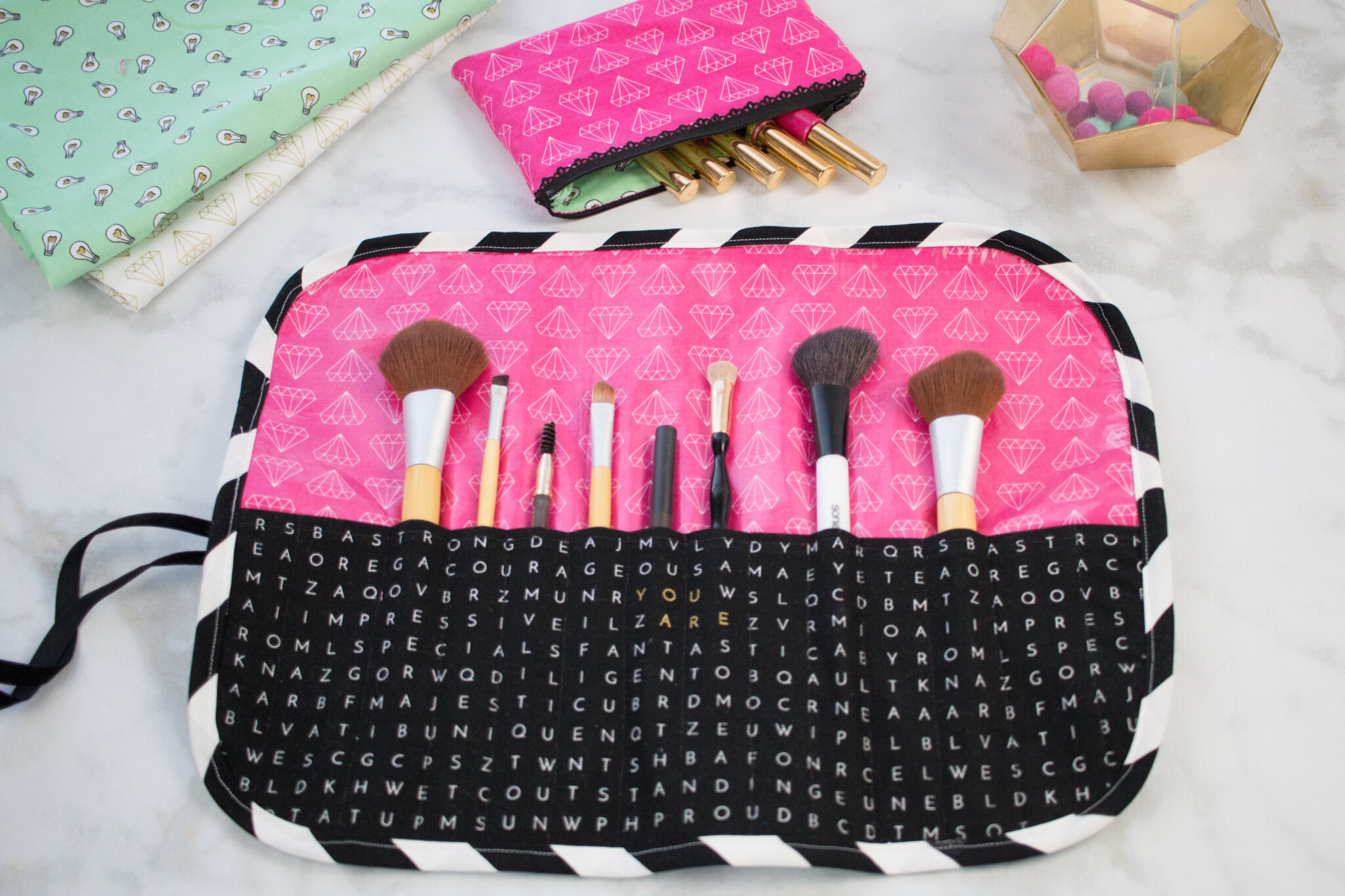 Makeup Brush Roll Bag Tutorial Sweet Red Poppy