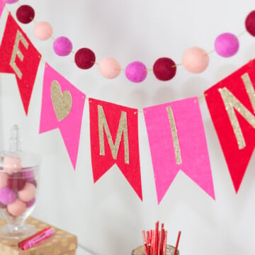 Learn how to make this adorable Valentine's Day Bunting Banner and Felt Ball Garland!