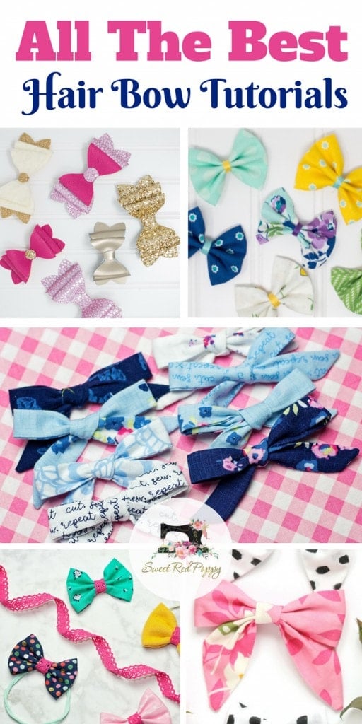 DIY Hair Bows Tutorials featured by top US craft blogger, Sweet Red Poppy.