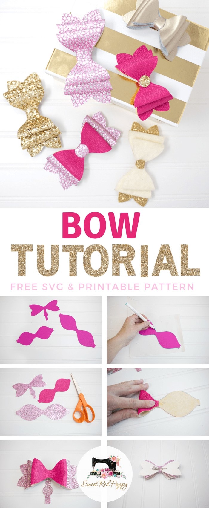 How to Make Hair Bows: Stacked French Hair Bow Tutorial: staked French hair bow tutorial shared by top US craft blog, Sweet Red Poppy: Chunky 3 Layer Girls French Bow DIY & Tutorial