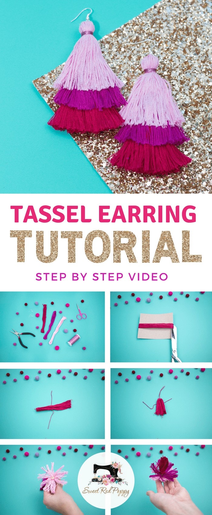 Learn How to Create your own Layered Tassel Earrings with this Simple DIY Tutorial using DMC Embroidery Floss.