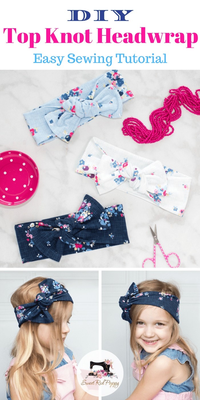 Top Knot Headband Sewing Tutorial featured by top US sewing blog, Sweet Red Poppy