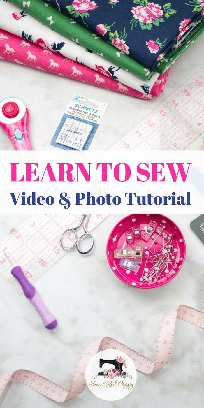 Learn How to Sew with this Beginners Guide to Sewing! We'll cover everything from threading a machine to sewing a straight stitch.