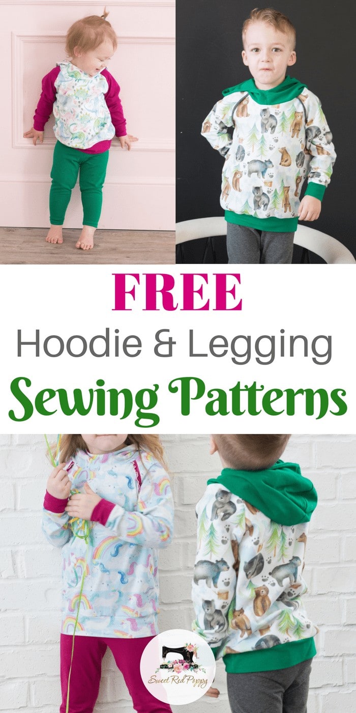 FREE Kids Leggings and Hoodie Sewing Patterns featured by top US sewing blogger, Sweet Red Poppy