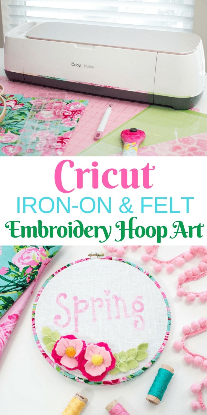 Cricut Patterned Iron-On Embroidery Hoop Wall Art with Patterned Iron-On