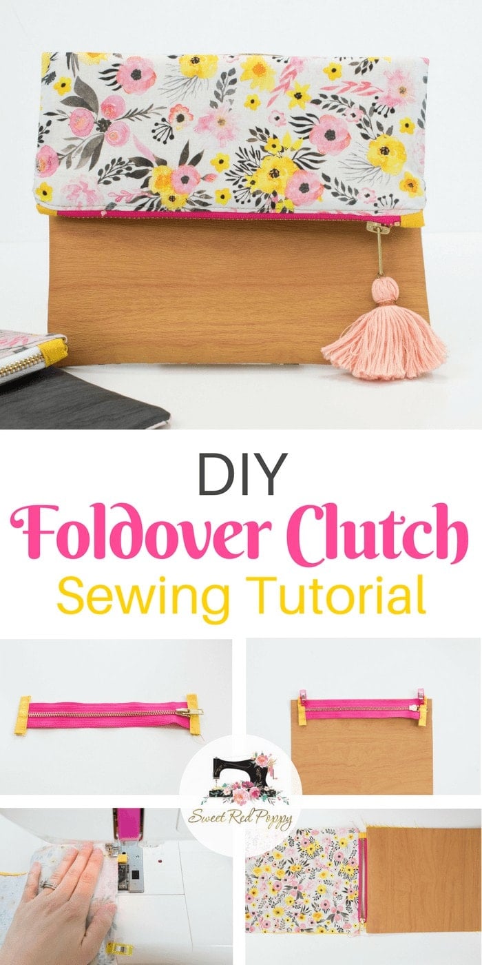Learn how to sew a super stylish folder clutch with this sewing tutorial!