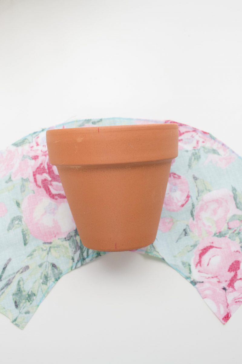 Fabric Covered Flower Pots - Sweet Red Poppy