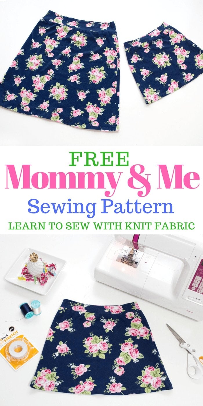 Learn how to sew matching mommy and me skirts with a free pdf sewing pattern.