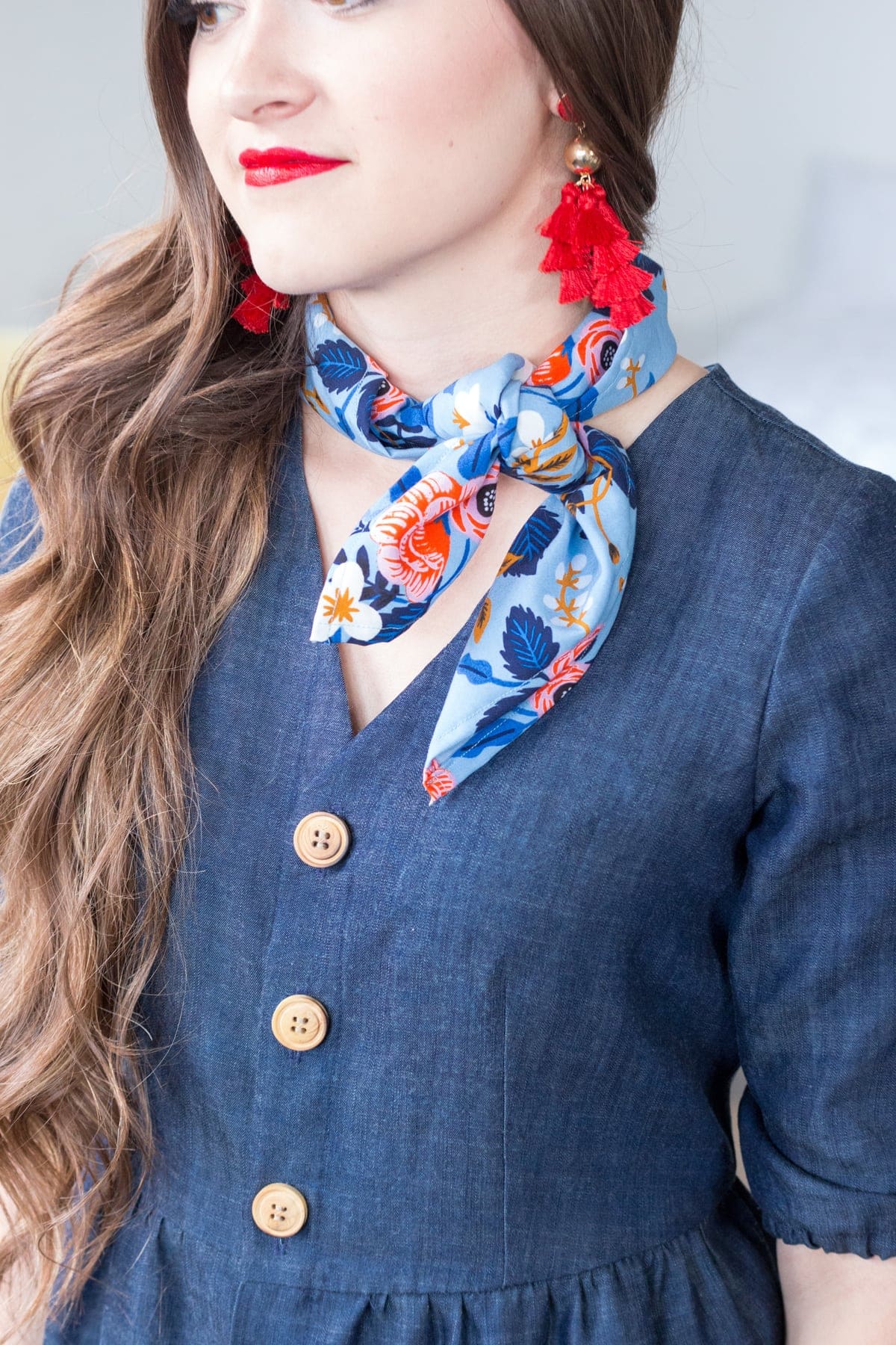 DIY Necktie Scarf - Sweet Red Poppy