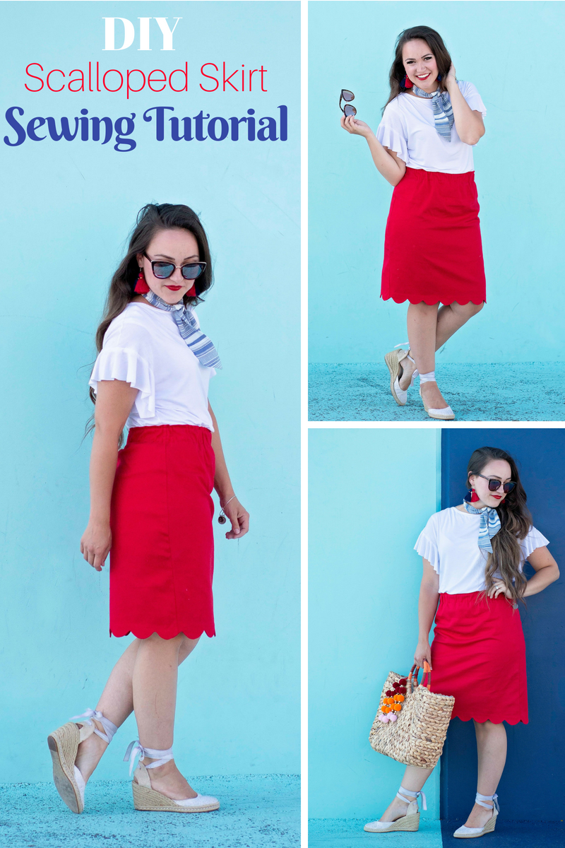 Learn How to Sew an Adorable Scalloped Skirt, Necktie and Ruffle Sleeved Blouse with these Free Sewing Tutorials and Patterns 