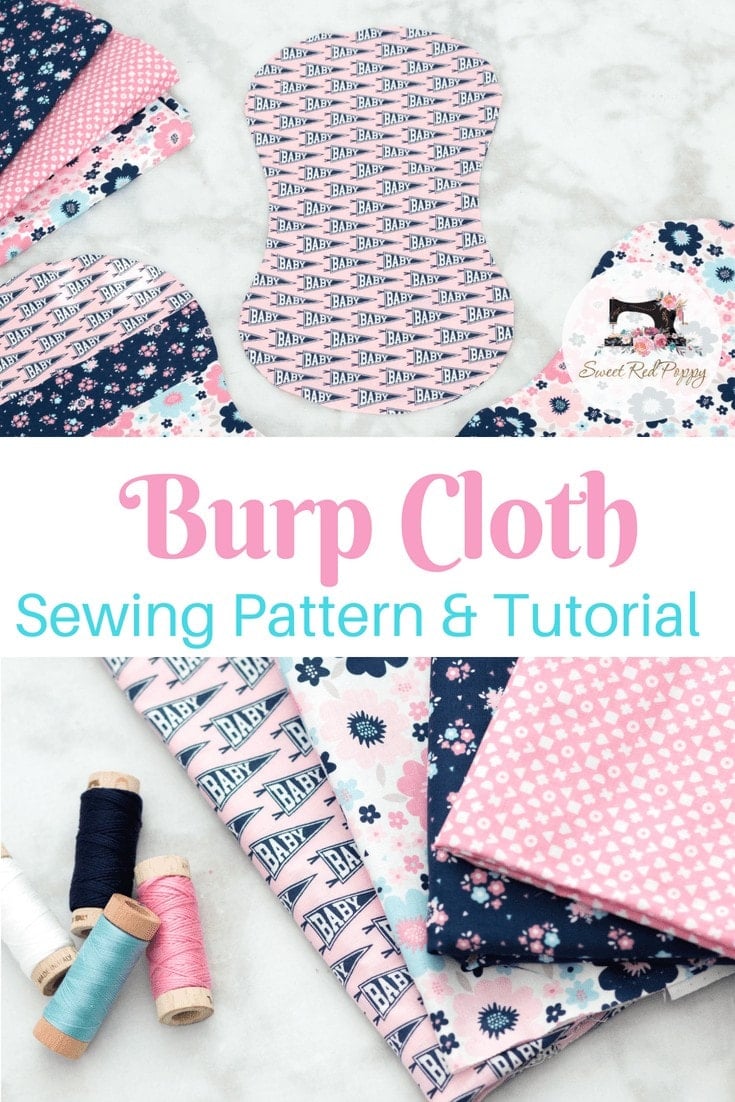 FREE Baby Burp Cloth Pattern featured by top US sewing blog, Sweet Red Poppy