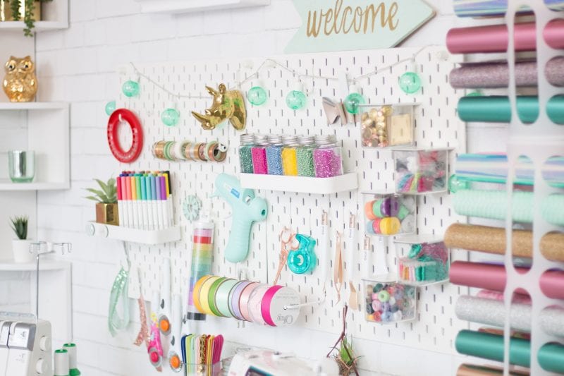 Stenciled Pegboard Craft Organizer - Positively Splendid {Crafts, Sewing,  Recipes and Home Decor}