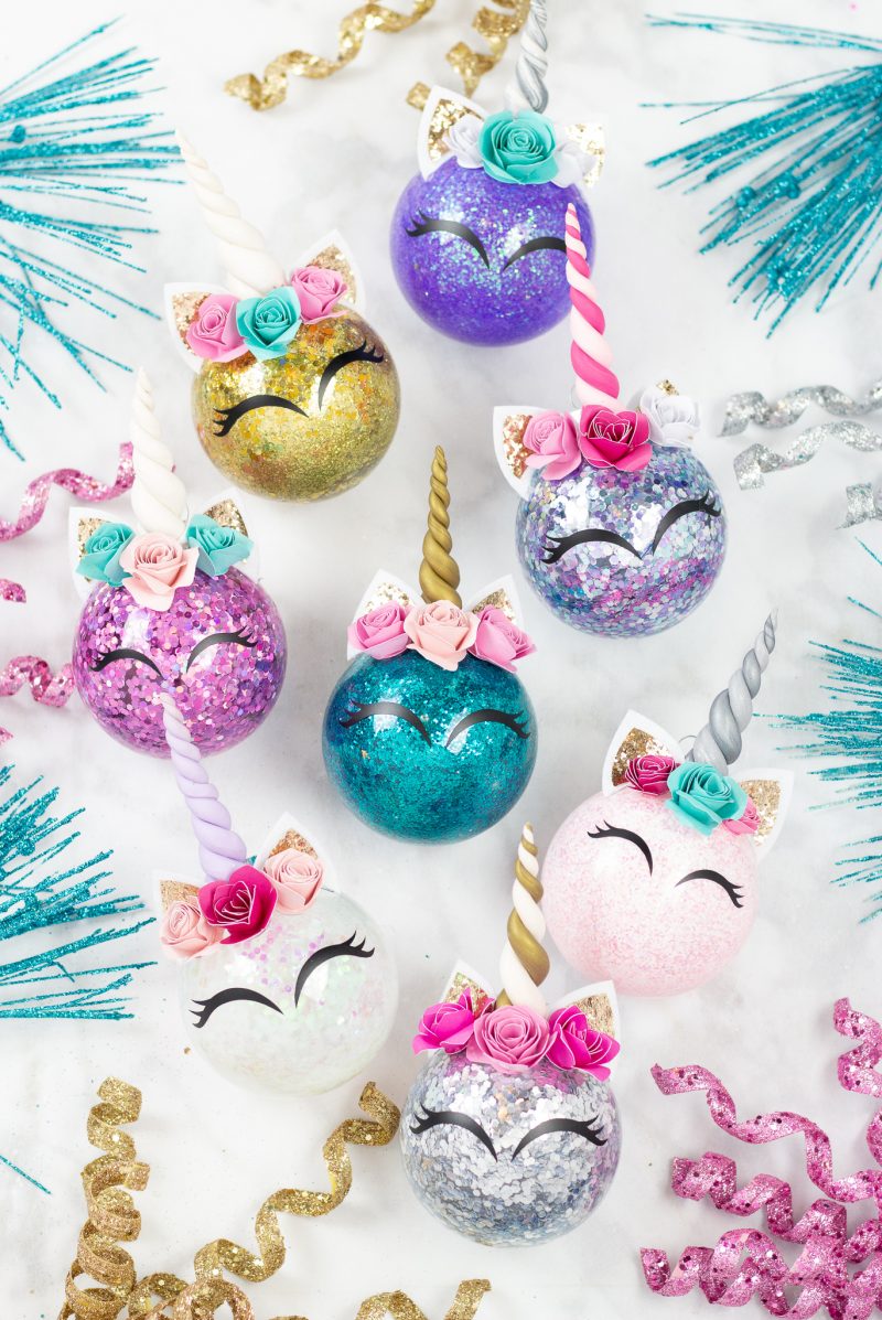Unicorn Glitter Christmas Ornament DIY Tutorial