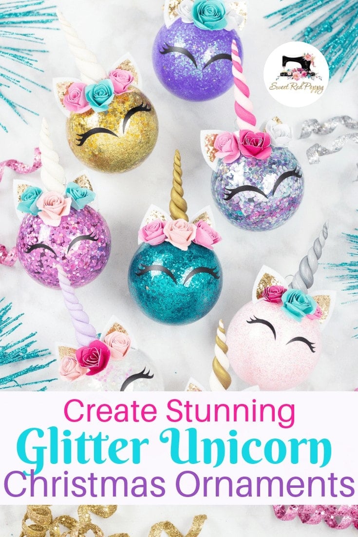 Make your own Glitter Unicorn DIY Christmas Ornaments with this Easy Tutorial