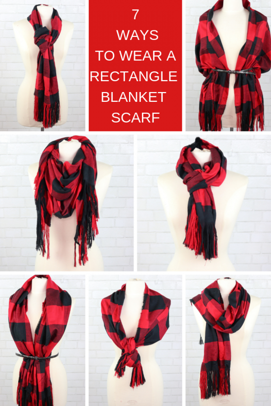 7 ways to wear a rectangle blanket scarf Sweet Red Poppy