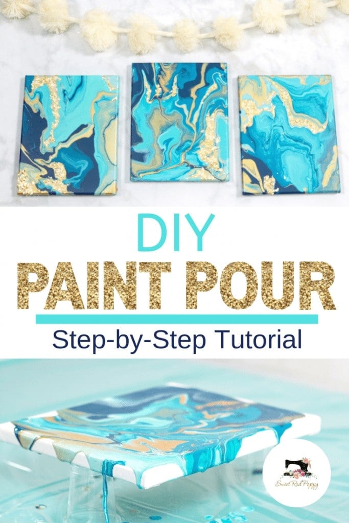 DIY Pour Painting with JOANN featured by top US craft blog, Sweet Red Poppy