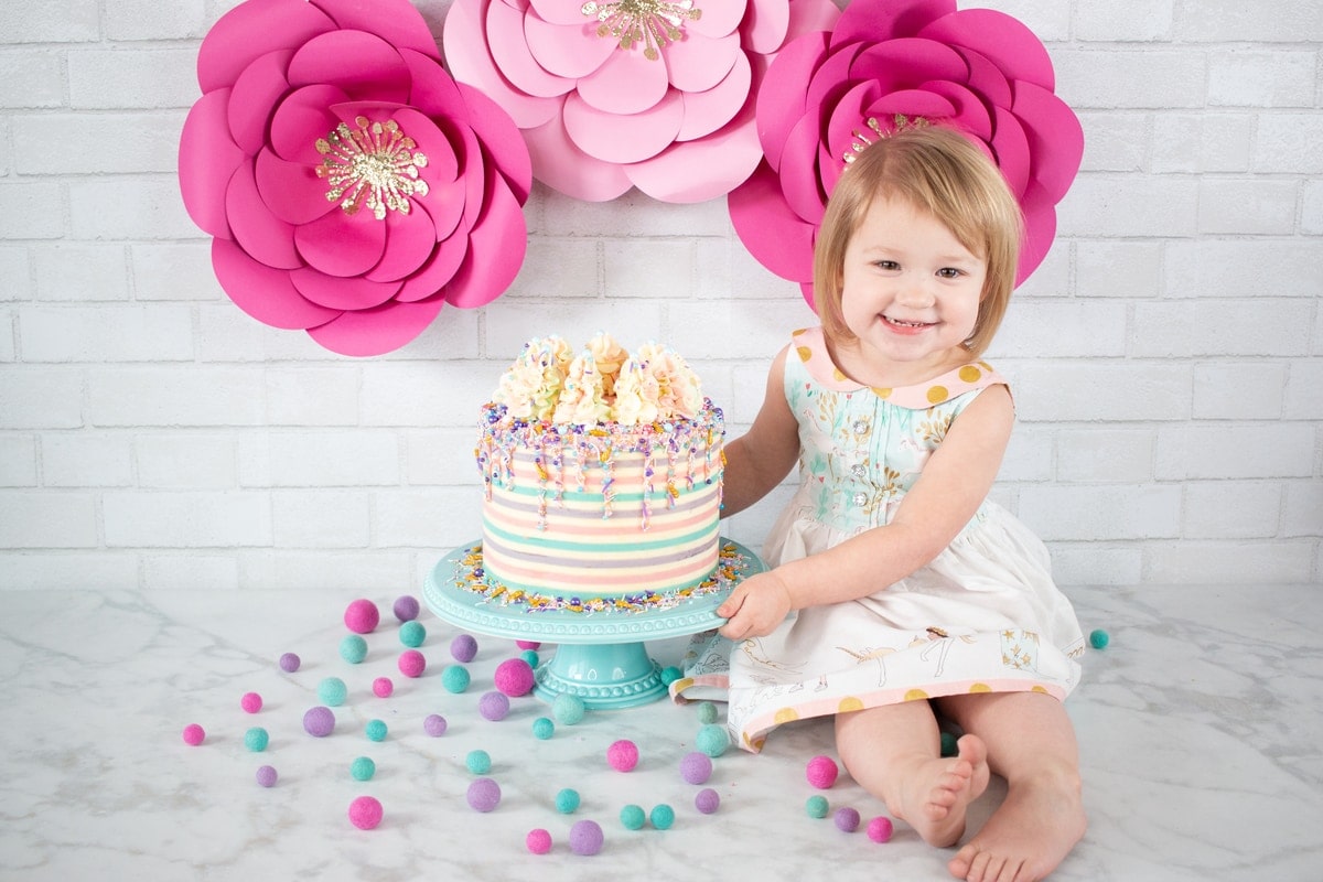 Striped Buttercream Cake Joann Sweet Red Poppy