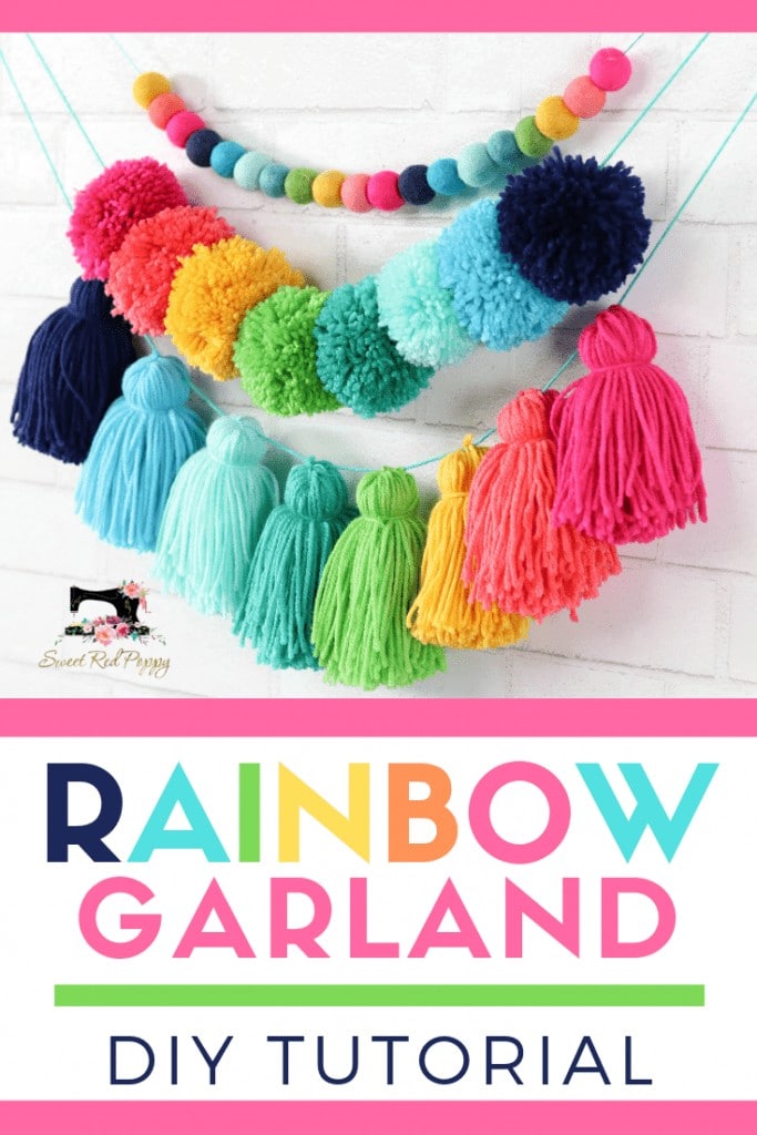 Rainbow Pom Pom Garland  DIY Tutorial - Pastel Craft Cafe