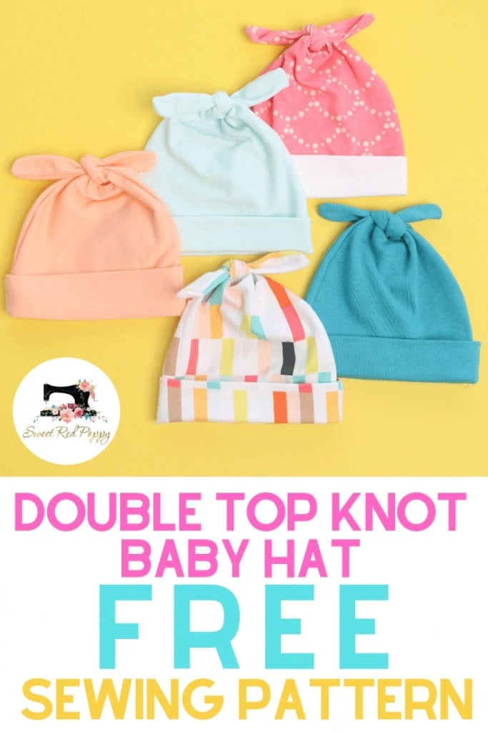 Learn How to Sew a Double Top Knot Baby Hat the Easy Way With This Sewing Tutorial and Free Baby Hat Pattern. Click Here Now for More!