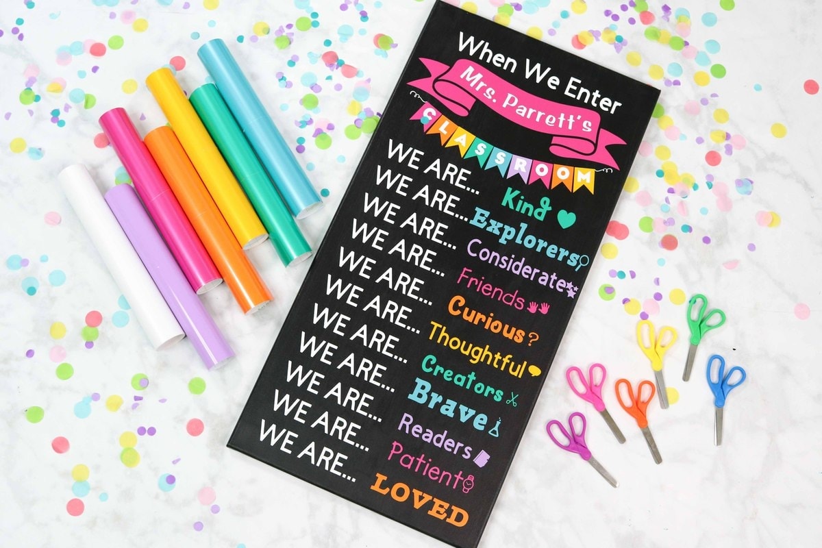 DIY Back to School Classroom Board Cricut Sweet Red Poppy