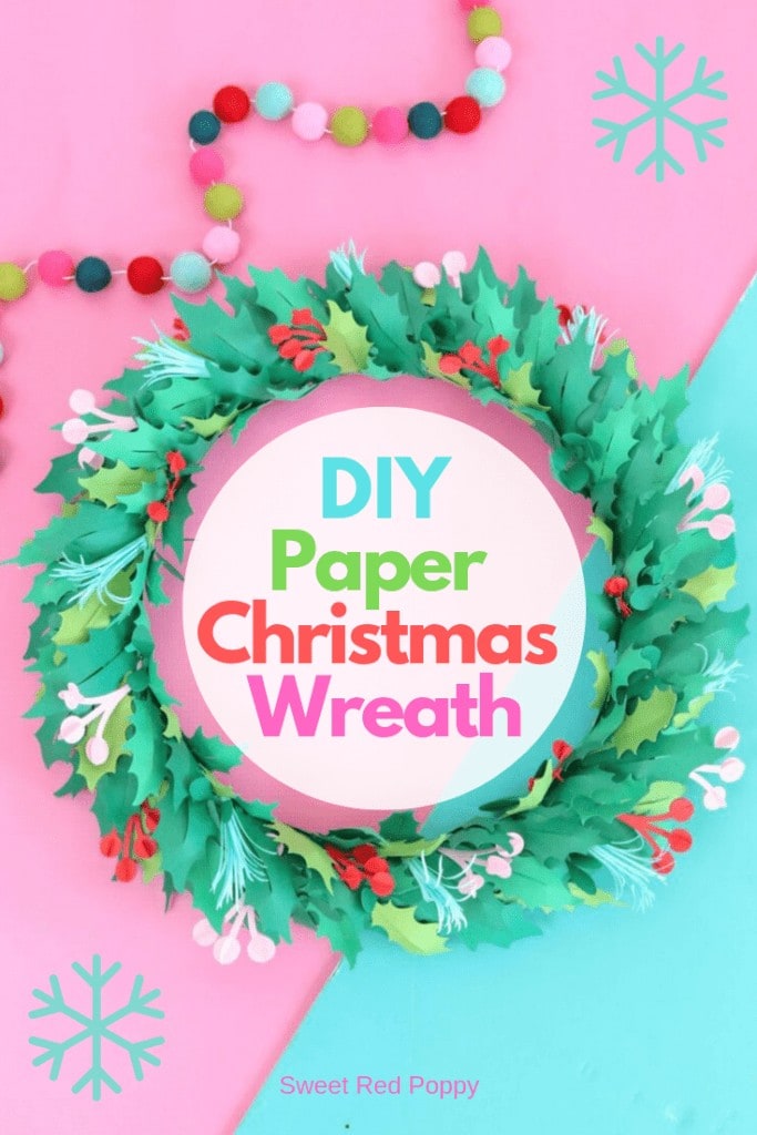 Learn How to Create a Beautiful Christmas Wreath from Cardstock Using a Cricut Machine.