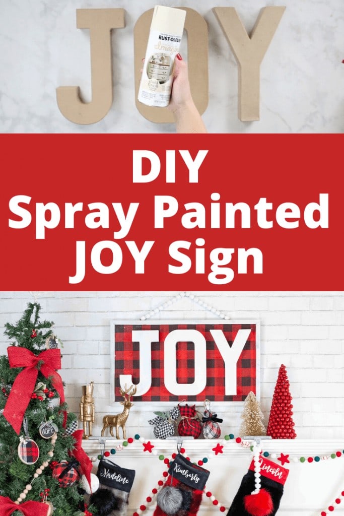 DIY Rust-Oleum Spray Painted Joy Sign