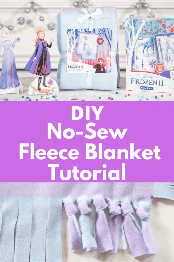 How to Make a No-Sew Fleece  Blanket, a tutorial featured by top US sewing blogger, Sweet Red Poppy.