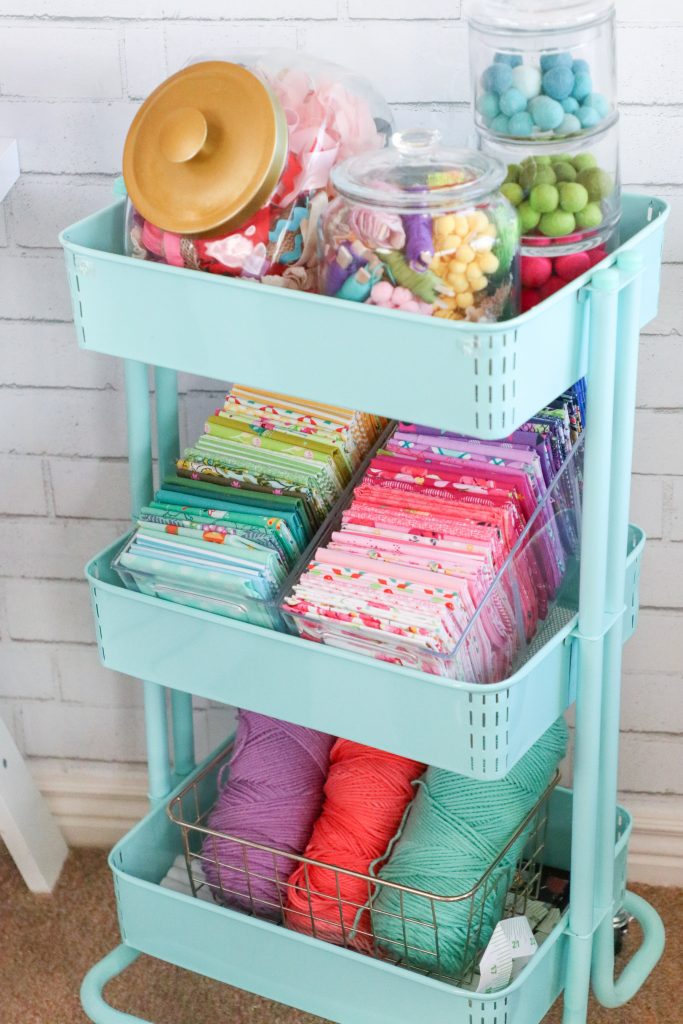 Kids Art Cart, Storage System, and Organization Tips