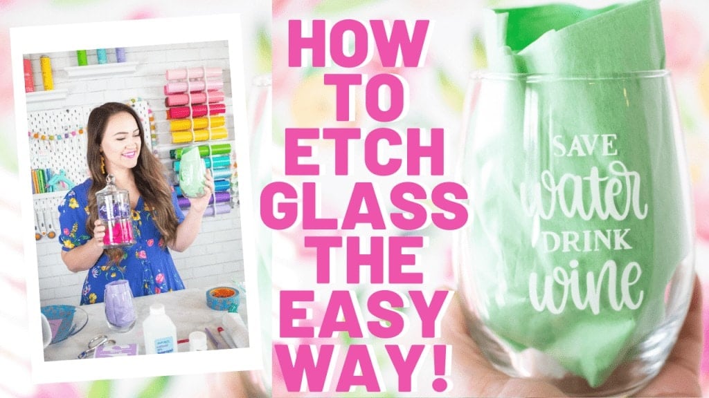 Glass Etching Tutorial: How to Etch Glass with Armour Etch and Cricut Vinyl featured by top US craft blogger, Sweet Red Poppy.