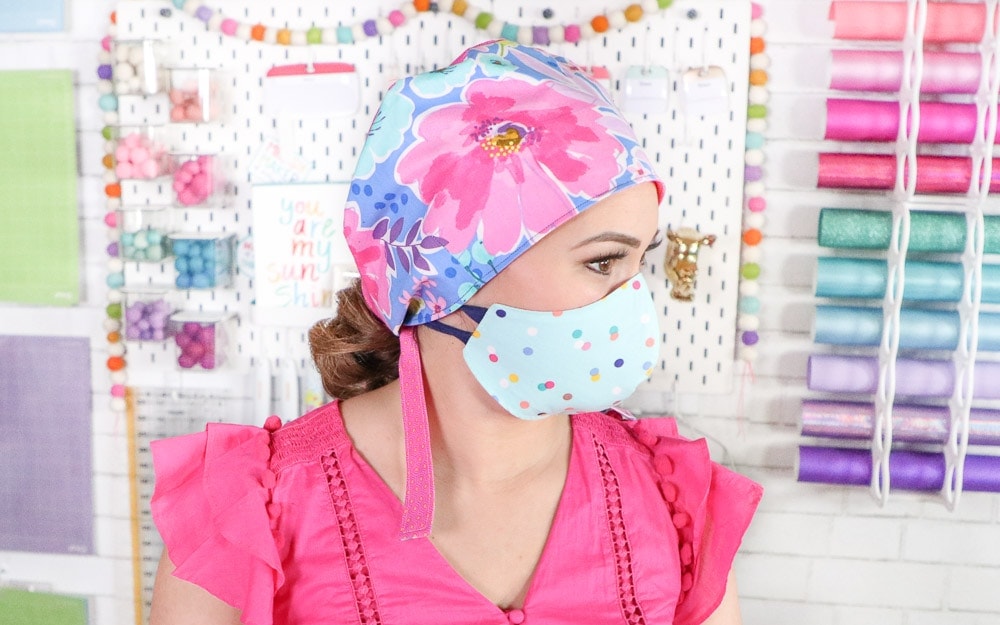 How to Make a Scrub Cap: FREE Sewing Pattern and Tutorial featured by top US sewing blog, Sweet Red Poppy