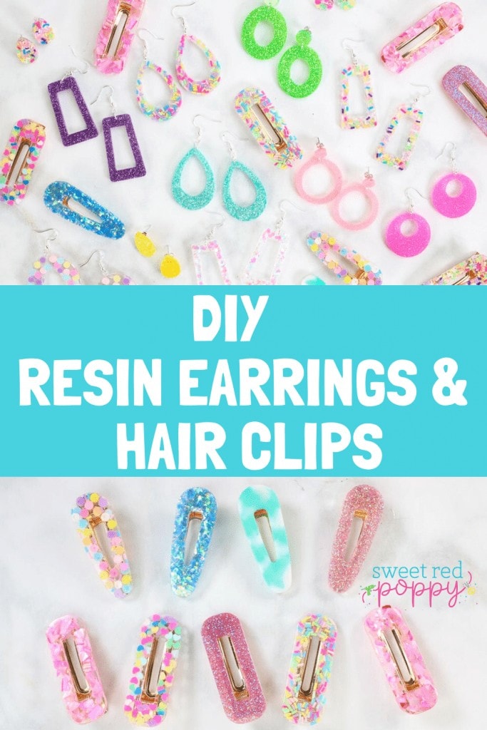 Learn How to Use Epoxy Resin Like a Pro in This DIY Tutorial for Beginners. Create Barrette Hairclips and Earrings With This Step-By-Step Photo and Video Tutorial.