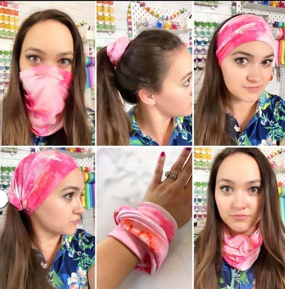 How to Make a Neck Gaiter Face Mask Sewing Tutorial featured by top US sewing blogger, Sweet Red Poppy.