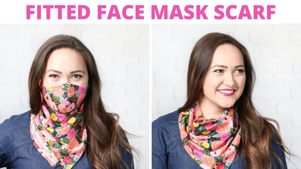 FREE Sewing Pattern & Tutorial: How to Make a DIY Scarf Face Mask? featured by top US sewing blogger, Sweet Red Poppy.
