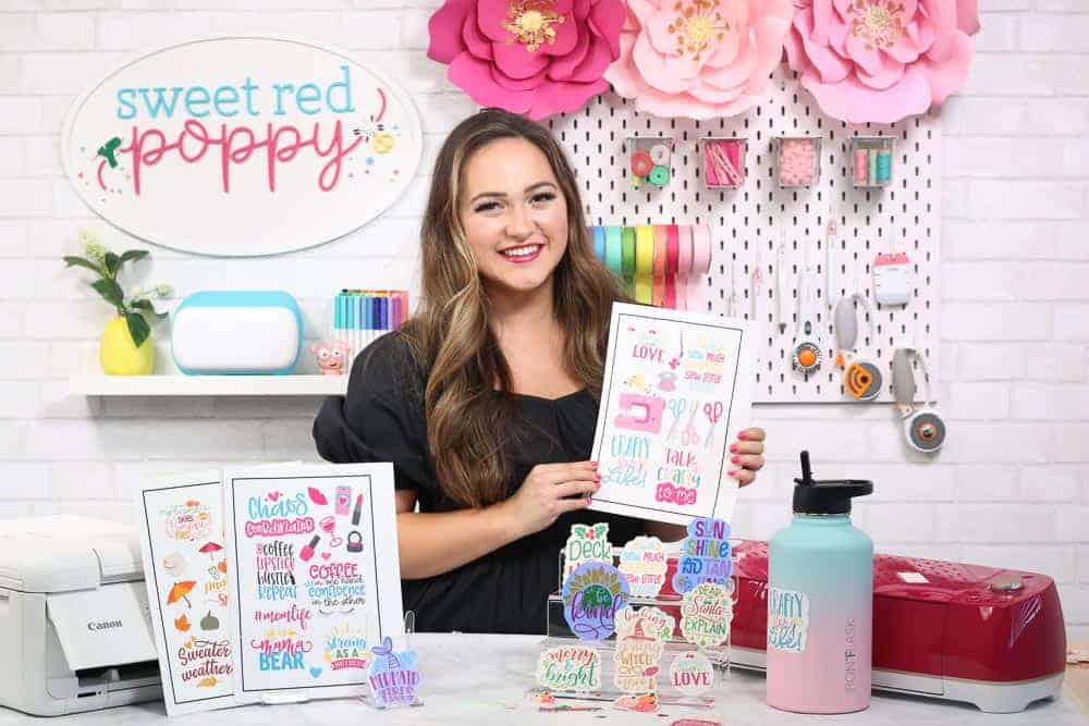 Cricut Print then Cut Stickers tutorial featured by top Cricut blogger, Sweet Red Poppy.