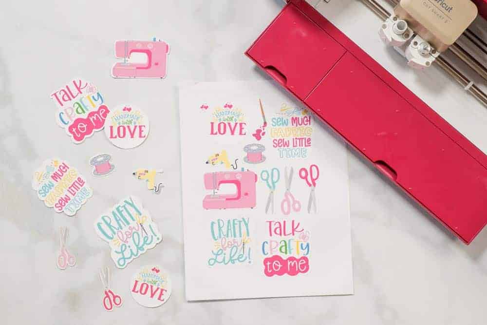 Cricut Print then Cut Stickers tutorial featured by top Cricut blogger, Sweet Red Poppy.