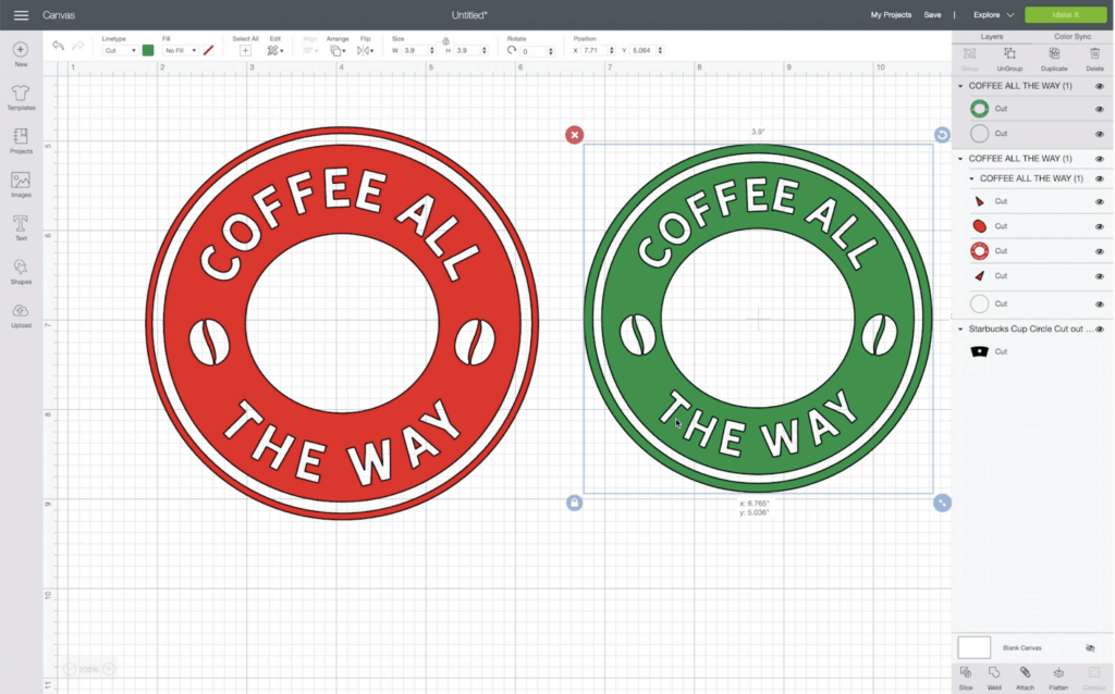 DIY Personalized Starbucks Cups Free SVG Template featured by top US craft blogger, Sweet Red Poppy.